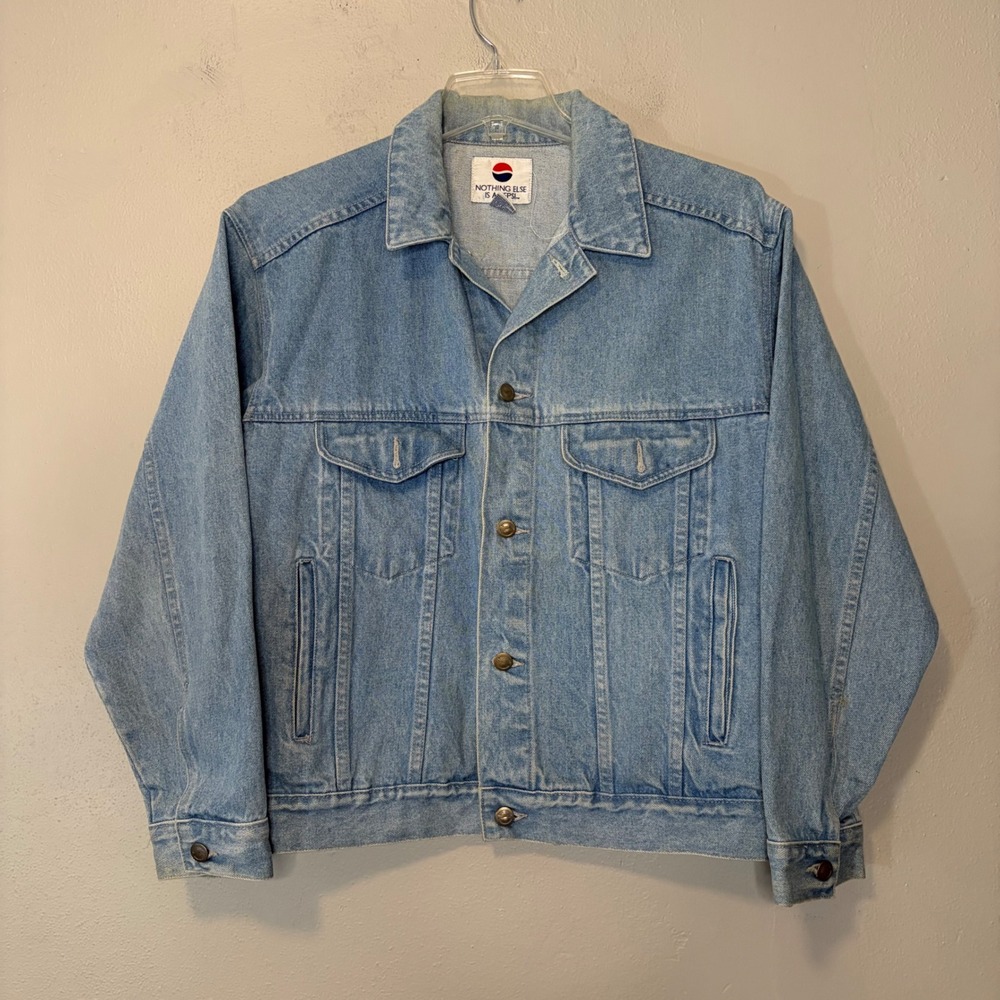 Vintage 90s Pepsi Denim Jacket Small Light Wash Nothing Else Is A Pepsi Trucker⁠